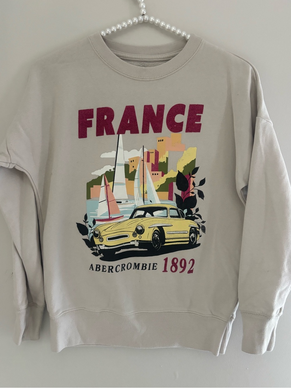 abercrombie kids Crewneck Sweatshirt with France Graphic - 10-12
